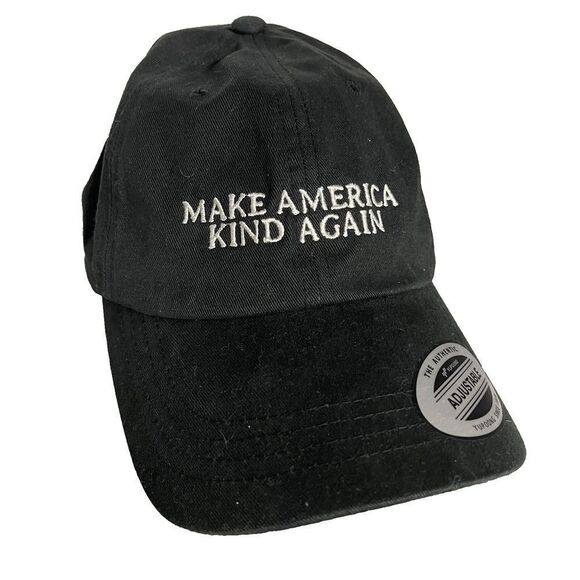 NWOT La La Land **Make America Kind Again ** BLACK Hat Cap Adjustable Back - Picture 1 of 4